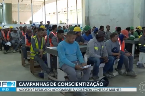 Construção civil do DF mobiliza canteiros de obras sobre importância do combate à violência contra mulher